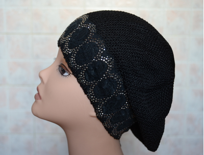 Головной убор с кружевом Vizio 4813 берет черный Италия