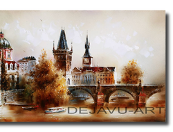 Картина маслом на холсте. Автор Давлетьянов Глеб - Карлов мост, Прага