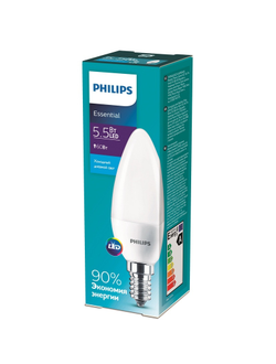 Лампа светодиодная Philips ESS LED Candle 5,5-60W E14 865 B35NDFR