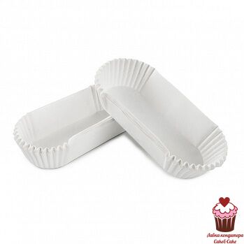 Капсулы бумажные для эклеров Белые, 24 шт 7,8х2,8 см