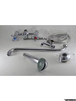 Смеситель для ванны и умывальника MIXLINE ML09-02 с картриджем и душем Микслайн