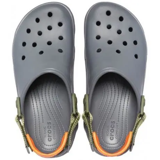 CROCS CLASSIC ALL TERRAIN CLOG СЕРЫЕ С ОРАНЖЕВЫМ