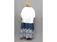 Женственная летняя юбка Большого размера Арт. 5141 (Цвет джинсовый синий) Размеры 58-84