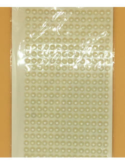 Стикеры для творчества,  полубусины, 6 мм, цвет молочный