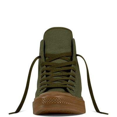 кеды converse зеленые цвет хаки chuck II фото 155498c вид спереди шнуровка