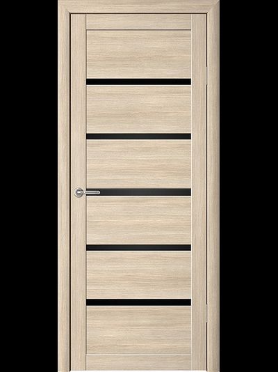 Межкомнатная дверь Вена лиственница мокко, черное стекло