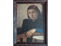 "Женский портрет" холст масло 1920-е годы