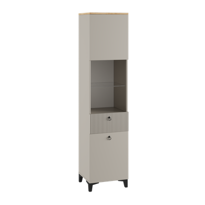 Ника гостиная модульная 2700х2100х410мм мдф бежевый мат-05 / лдсп кашемир + дуб делано