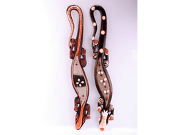 Модель № W143: панно "Геккон" из дерева албезии (цвета - в ассортименте)