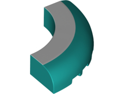 Brick, Round Corner 5 x 5 x 1 without Studs with White Stripe Pattern, Dark Turquoise (24599pb01 / 6254654)