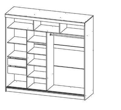 Танго-5 Шкаф-купе 2,0 (2000х2200х600мм) Анкор св/Зеркало/Лакобель белый