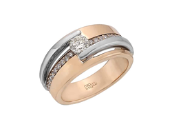 Широкое кольцо с бриллиантом арт. 910133.