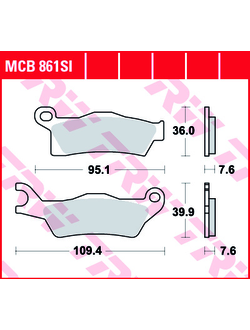 Тормозные колодки TRW MCB861SI (FA617) для BRP Can-Am G2 Outlander/Renegade (передние правые, задние) (705601014, 715900249)