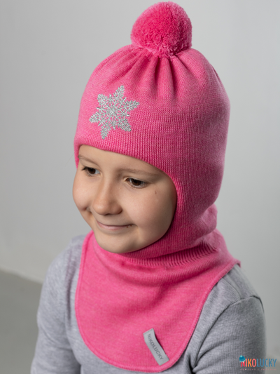 Шапка-шлем 23101-04 с утеплит., хб подклад, ярко-розовый 52-54