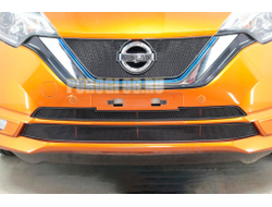 Защита радиатора Nissan Note 2016-2020 black низ (Японская сборка)