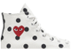 Кеды Converse Play Comme Des Garcons высокие белые в горошек