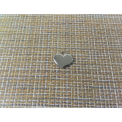 Подвеска кулон сердечко с кольцом 23x25 мм серебристая