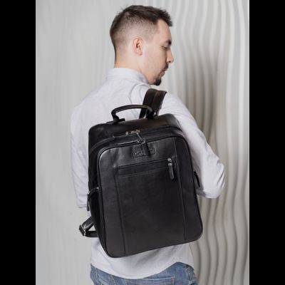 Кожаный рюкзак Cossira black (арт. 3048-01)