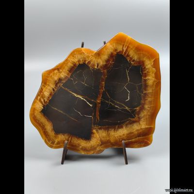 Пано "Волчья охота", симбирцит (кальцит). 240*195*20мм