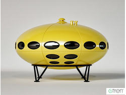 Настольный светильник ночник FUTURO HOUSE &quot;Летающая тарелка&quot; (Цвет жёлтый)