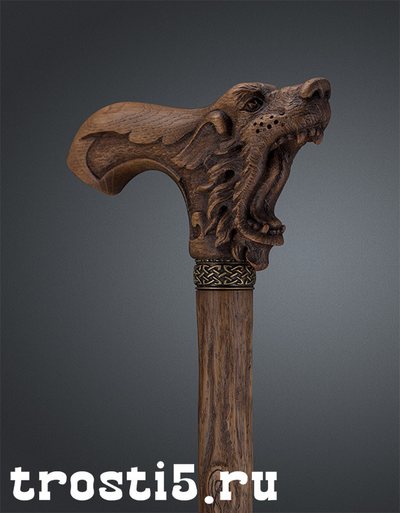 Дубовая резная трость "Защитник Резной"