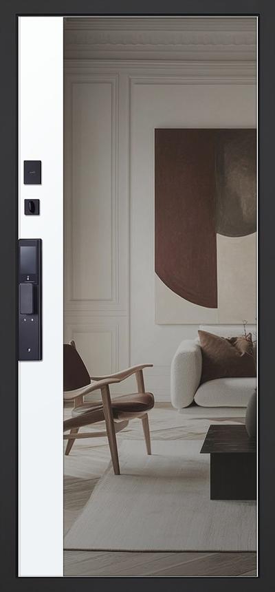 Стальная дверь   Vertu с зеркалом (биометрический замок)