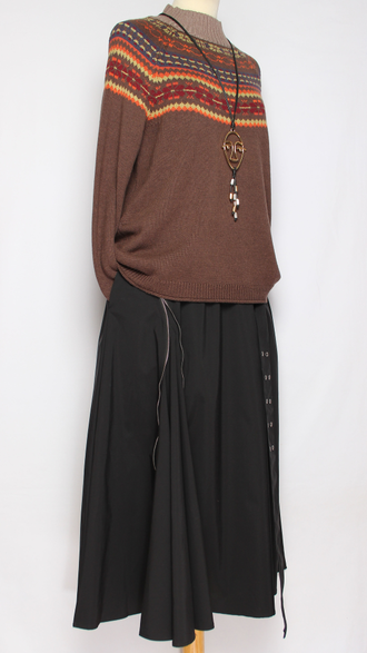 Джемпер ХЛОПОК "Орнамент сверху" шоколад до р.54