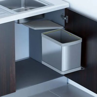 Ведро для мусора ALBIO навесное прямоугольное, нержавеющая сталь 16 л