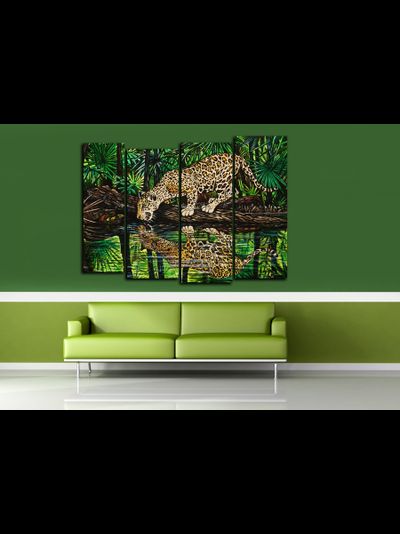 Модульная картина "Хищник на водопое"