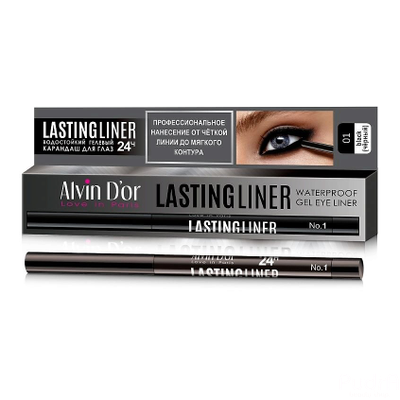 Alvin D'or Карандаш для глаз гелевый водостойкий P-14 LASTINGLINER, тон 01 черный
