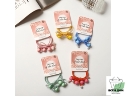 Резинка для волос "Авелин", набор 2шт, бантик бусинки 7908741