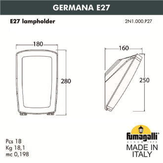 Светильник настенный Fumagalli GERMANA E27 2N1.000.000