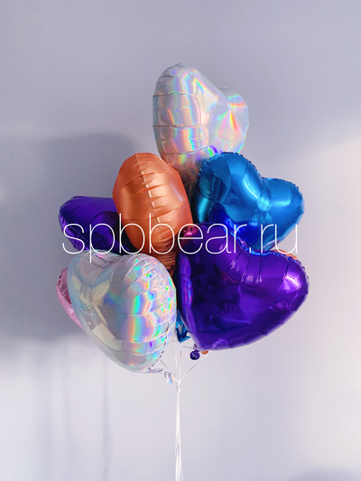 Фольгированные шары Сердца 10 штук