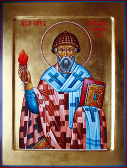 Спиридон Тримифунтский, святитель. Рукописная икона.