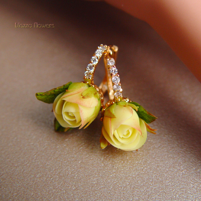 Комплект "Мэри" из полимерной глины. Позолота.