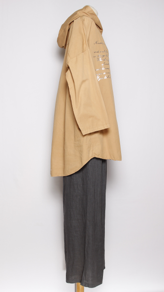 Ветровка  "ТЕКСТ"горчица до р.54