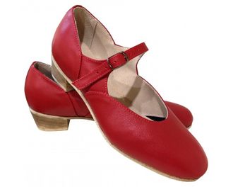 Туфли народные женские, красные
