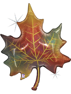 Шар 35"/89 см ""Кленовый лист" Голография, Италия