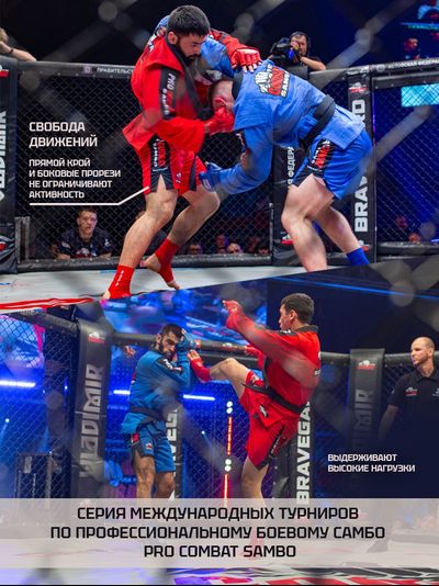 Шорты самбо BRAVEGARD ПОБЕДА красные