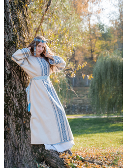 Платье "Белый Рассвет" ручное ткачество