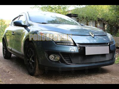 Защита радиатора Renault Megane III (рестайлинг 1) 2012-2014 black верх