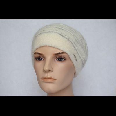 Женский берет со стеклярусом Vizio Италия 6938 белый