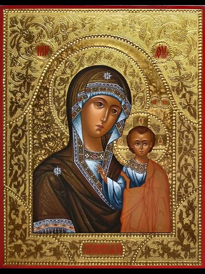 Казанская икона Пресвятой Божией Матери. Рукописная икона