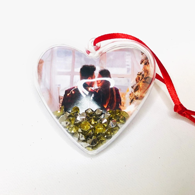 Заготовка - подвеска, раздельные части «Сердце», размер собранного: 3.5×6.5×6.5 см