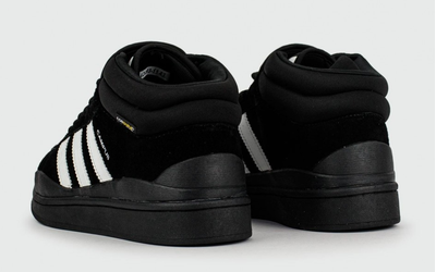 Adidas Campus With Fur Black White с мехом