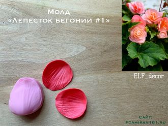 Молд «Лепесток бегонии #1» (ELF_decor)
