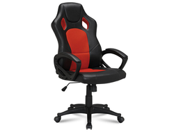 Кресло компьютерное BRABIX "Rider EX-544", экокожа черная/ткань красная