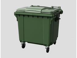 Контейнер для мусора 1100 л с крышкой на колесах