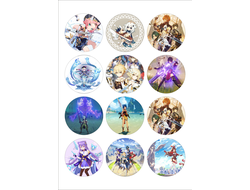 Наклейки, стикеры Genshin Impact, Геншин Импакт