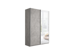 Шкаф-купе 2-х дверный «Траст» 1400 Бетон, Бетон/Зеркало